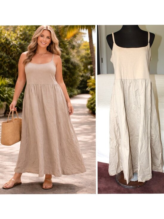 Old Navy Dresses & Skirts - Old Navy Knit Tank Maxi dress XXL Dried Linen Cotton sleeveless summer Vacation